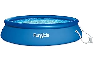 Funsicle Quickset 12ft x 36in Round Inflatable Above Ground Swimming Pool with Filter Pump – Easy Setup with Top Ring Design