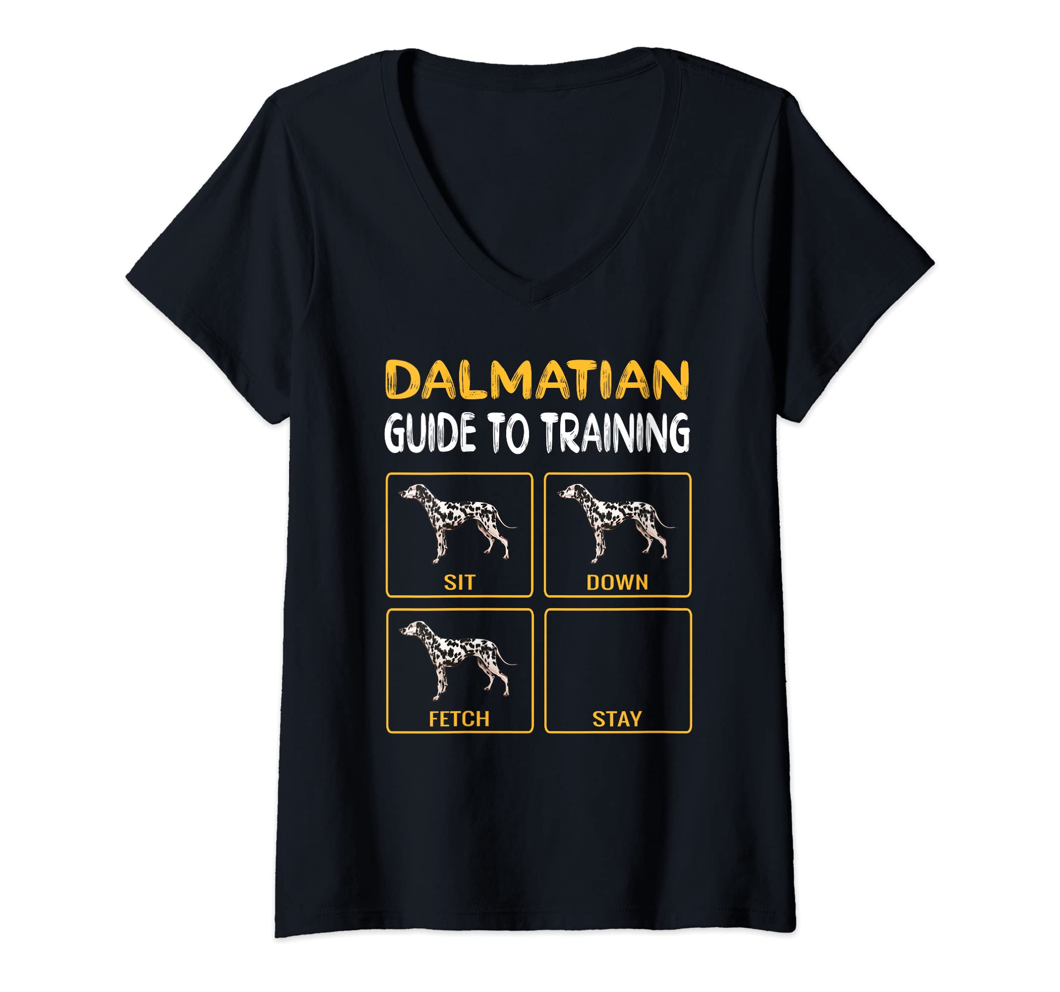 Womens Dalmatian Guide To Training Dog Obedience V-Neck T-Shirt
