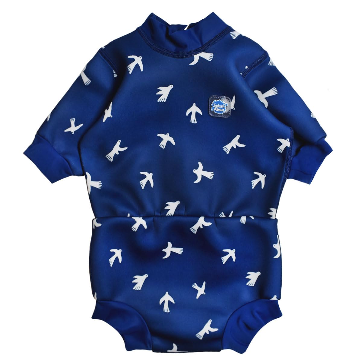 Photo 1 of Splash About Happy Nappy Wetsuit with Swim Diaper (White Birds, 12-24 Months)