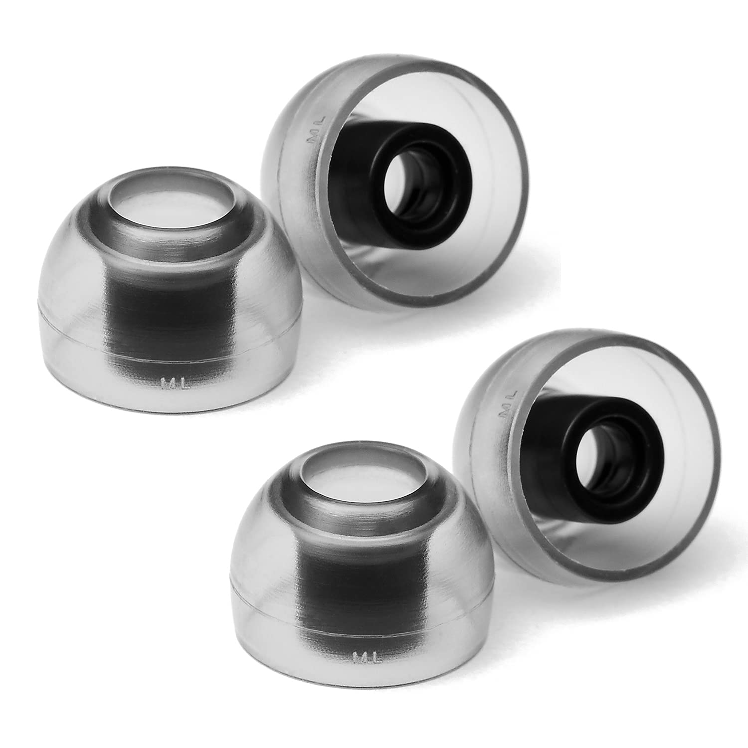 AZLA SednaEarfit Crystal Standard 2 Pairs (ML Size) - Earbud Tips for Wireless Headphones - Noise Canceling Earbuds Replacement Tips - Eartips Compatible with Shure, Sony, Beats, Jabra, and JBL