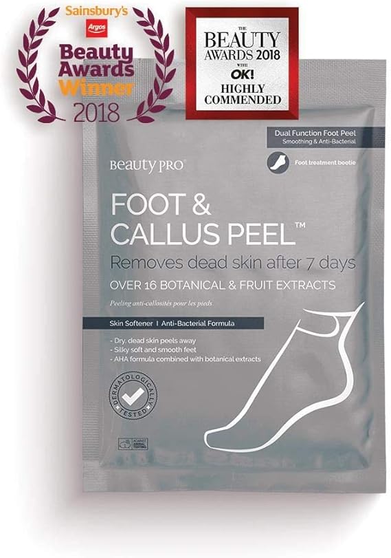 BeautyPro FOOT and CALLUS PEEL, Exfoliating Foot Peeling Mask for Soft
