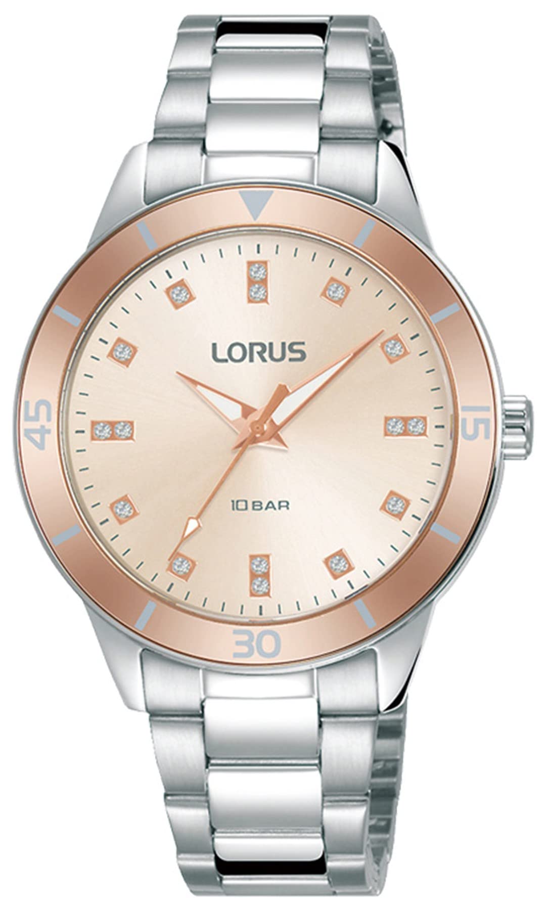 Lorus Women's Analogue Quartz Watch with Metal Strap, Pink, Fashion