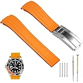 SINAIKE 18mm 20mm 21mm 22mm Silicone Watch Band Black Rubber Watch Bands, Tapered Curved End Watch Strap for Moonswatch, No Gap Watch Replacement for Men Women with Classic Diving Buckle Multiple Colors