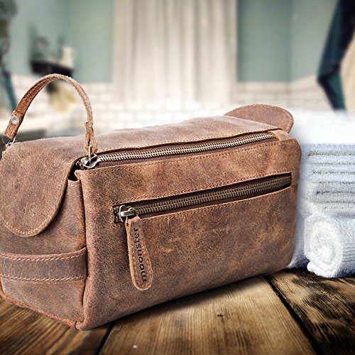 Leather Toiletry Bag For Men Stylish, Practical and Thicker Than
