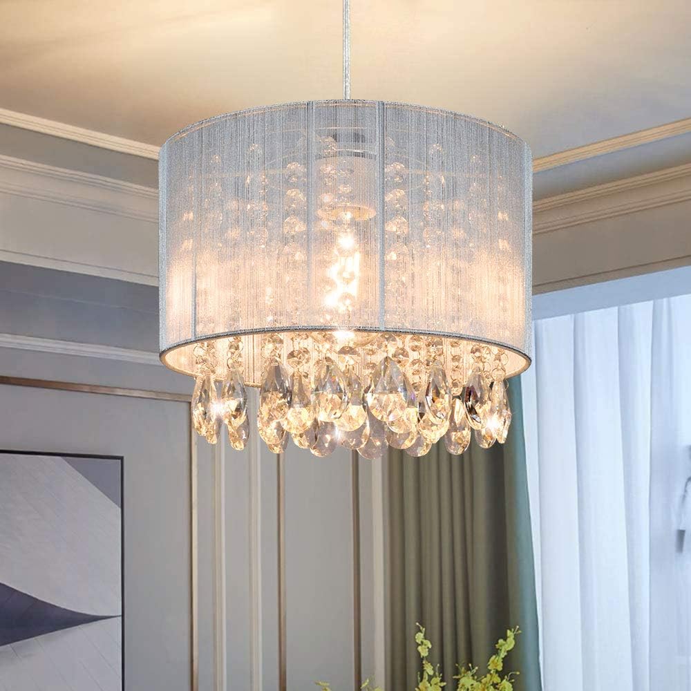 Modern Raindrops Crystal Chandelier Lighting,Chrome Finish Chandeliers