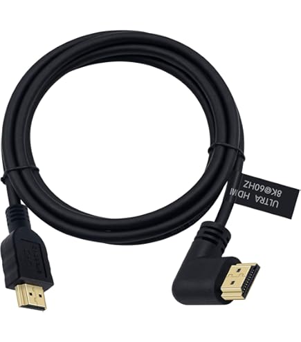 RIIEYOCA 90 Degree Left Angle UHD 4K Mini HDTV Connector to HDTV