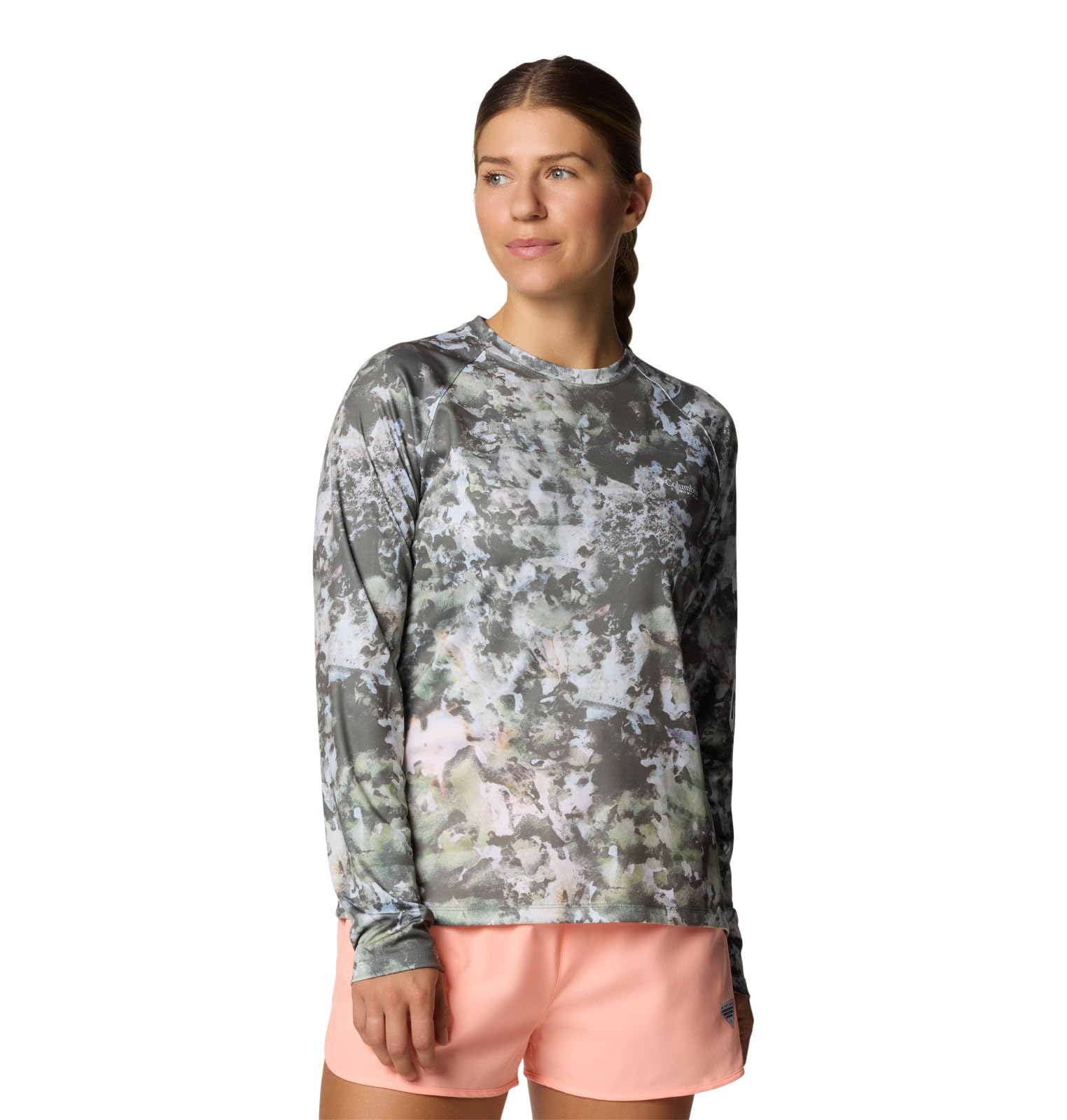 Columbia Women's Super Tidal Tee Long Sleeve, Cypress Seamoss, 2X Image