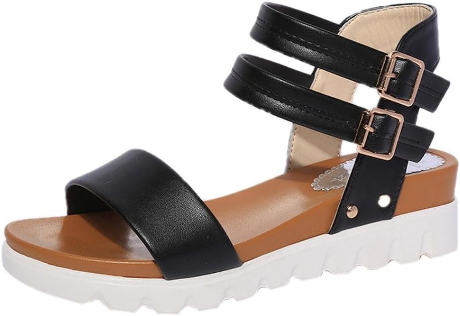 Luoluoluo Wide fit Sandals for Women Women's Simple Shoes Shoes Flat Sandals Ladies Shoes