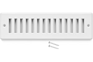 Sierra Grates 2"H x 10"W [Duct Opening] Toe Kick Vent Cover | 2x10 Cabinet Toe Kick Space Register Grille | Outer Dimensions: 4" X 12" | White