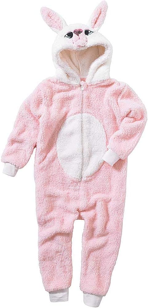 Animal Crazy Girls Rabbit Supersoft Fleece Jumpsuit Playsuit UK Seller