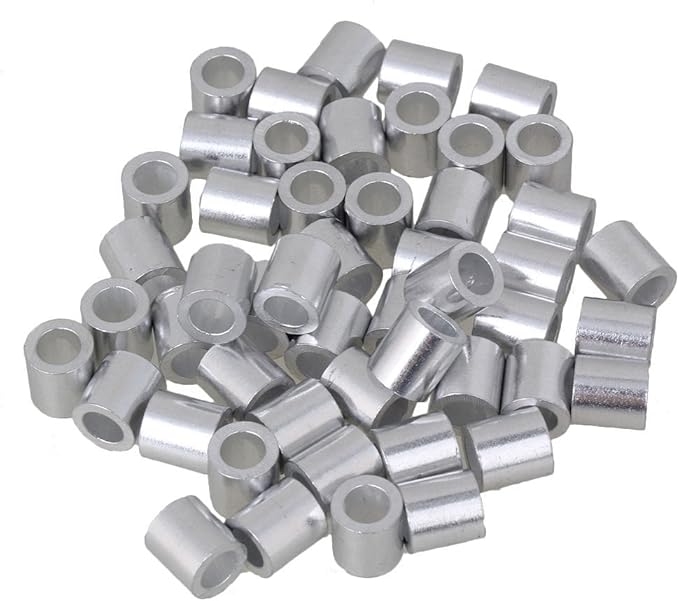 50pcs Aluminum Round Ferrules Sleeves Clamps Crimping Loop Sleeve Fit