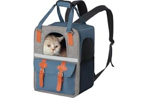 LMSNE Cat Backpack Carrier, Fit Up to 15kg, for Small Medium Cat and Puppy, Breathable Travel Bag for Hiking Walking Camping