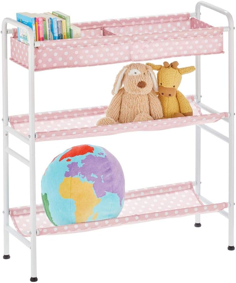 mDesign Toy Storage Shelves Compact Kids Storage with 3 Trays for