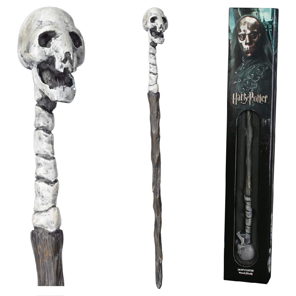 The Noble Collection - Death Eater Skull Wand In A Standard Windowed Box - 14in (35cm) Wizarding World Wand - Harry Potter Film Set Movie Props Wands