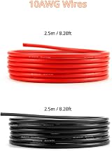 QWORK 10 AWG Silicone Wire 2.5m Black Red 5m Total 1050 Strand Tinned Copper view 2