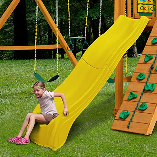 Swing-N-Slide WS 5031 Olympus Wave Slide 2 Piece Plastic Slide for 5' Decks, Yellow