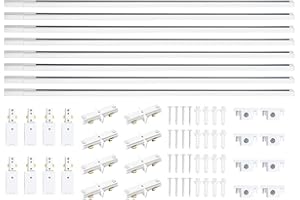 LRAEMXG 26FT H Track Lighting Rails White, H Type Track Lighting Rails Kit with End Caps and Live End Feed Connector, Track Lighting Kit Compatible with 3-Wire Single Circuit H Style Track System