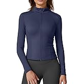 QINSEN Women's Full Zip Athletic Jacket Long Sleeve Double Lined Cropped Active Yoga Tops