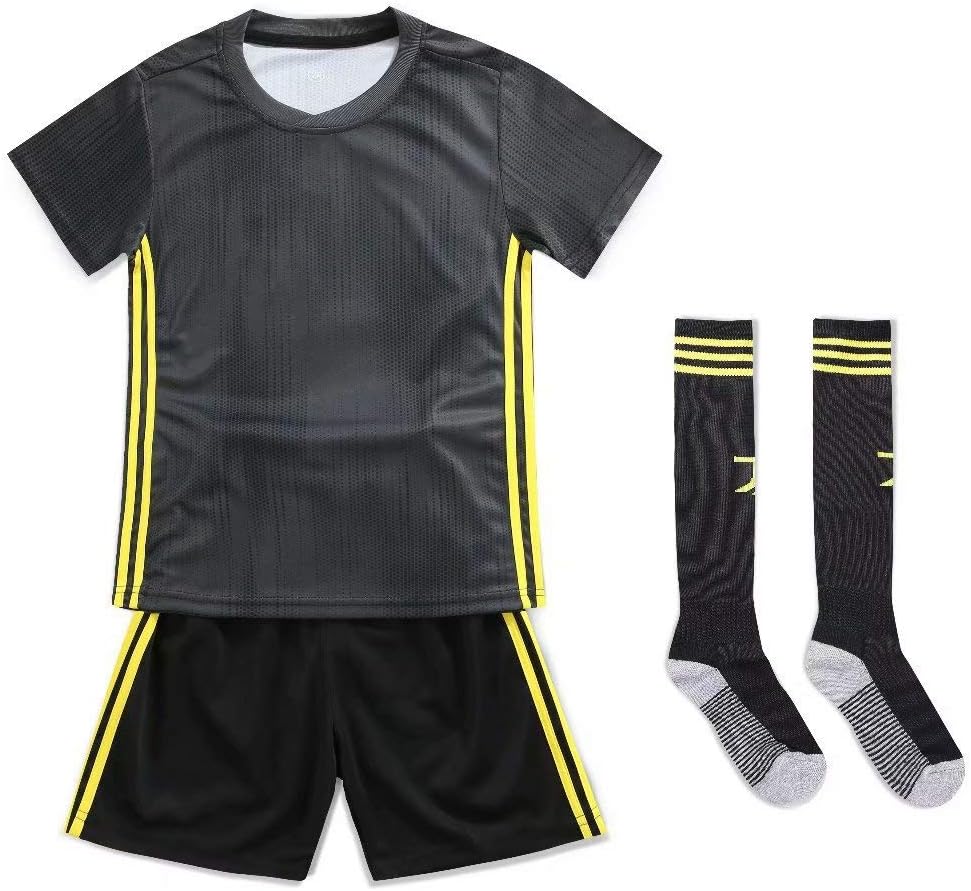 ZETIY Big Boys' Sportswear Barcelona Soccer Jersey Shorts Football Socks Set