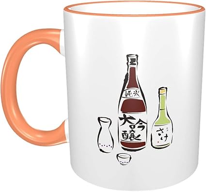 Amazon マグカップ コーヒーカップ 日本酒 清酒 プレゼント用 セラミックマグ 耐熱カップ 陶器 ハンドル付き ティーカップ Mugs 磁器カップ 円筒形陶磁器 エスプレッソカップ 朝食カップ カップルカップ 330ml Dcyzbzt ホーム キッチン