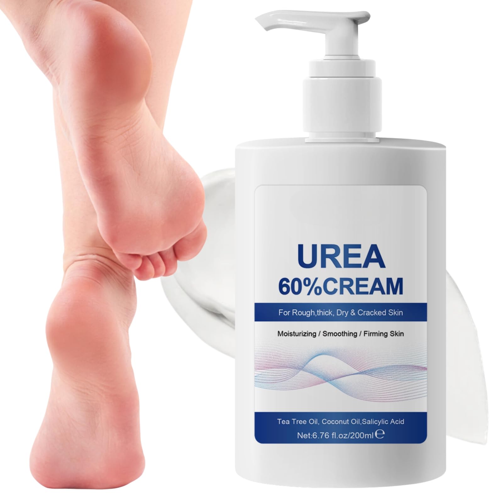 60% Urea Cream - Cracked Heel Repair Cream For Feet and Hand - Foot Cream for Cracked Heels and Dry Skin - Urea Cream 60 Percent for Feet - Maximum Strength for Hand, Foot and Body Care