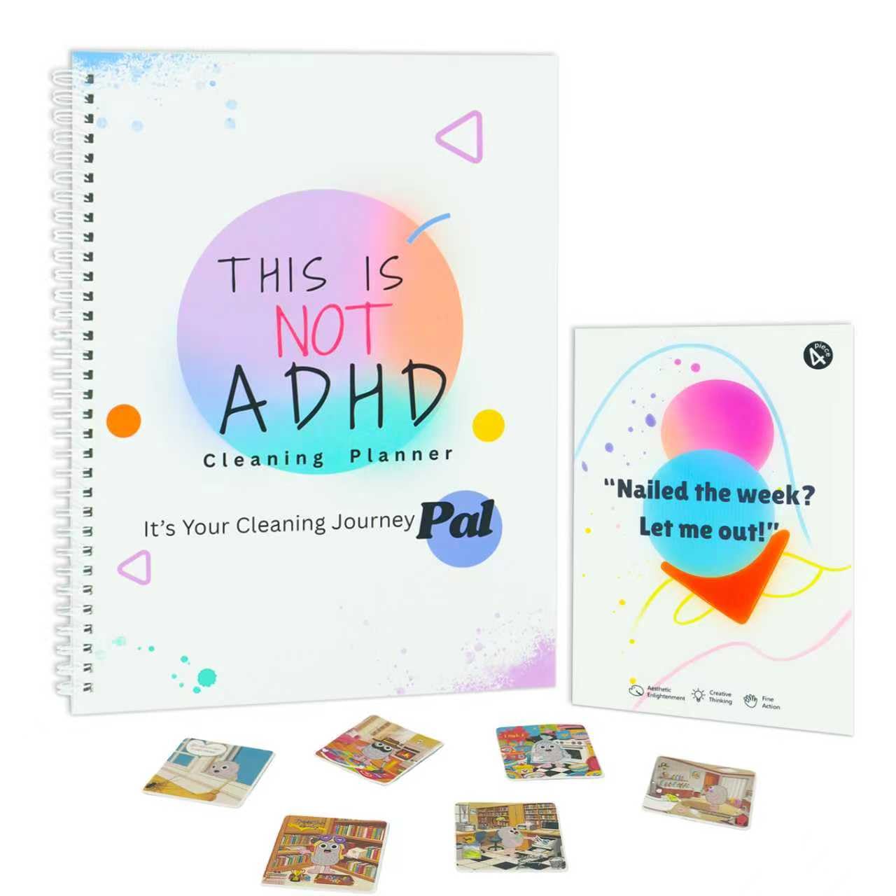 Photo 1 of **2 pack***TeYokace ADHD Planner for Adults Women - Habit-Forming Organizer: Check Off Just 1-2 Daily Cleaning Tasks at Your Pace | Fun Scratch-Off Rewards & Stickers to Stay Motivated | 30-Day ADD Neurodivergent Organizing Tool