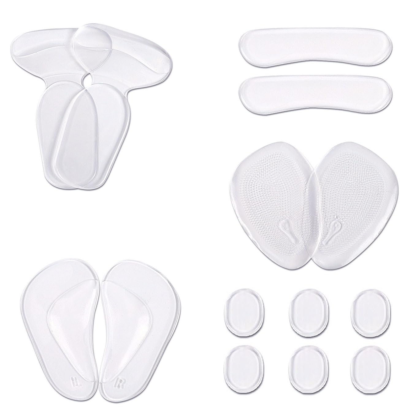 Photo 1 of [ Value 14PCS ] Heel Grips Liners and Arch Support,Clear Back Heel Insoles Cushions for High Heels by Blomed,Gel Shoe Inserts for Men & Women Ball of Foot Pads for Foot Pain Relief (Transparent)