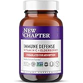 New Chapter® Vitamin C Immune Defense Supplement + Elderberry – Excellent Source of Vitamin C, One Daily Tablet for Healthy Immune Support, Made with Organic Herbs, Non-GMO, Gluten Free, 90 ct
