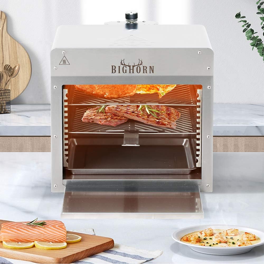 Review BIG HORN OUTDOORS Portable Infrared Broiler Propane Gas Grill