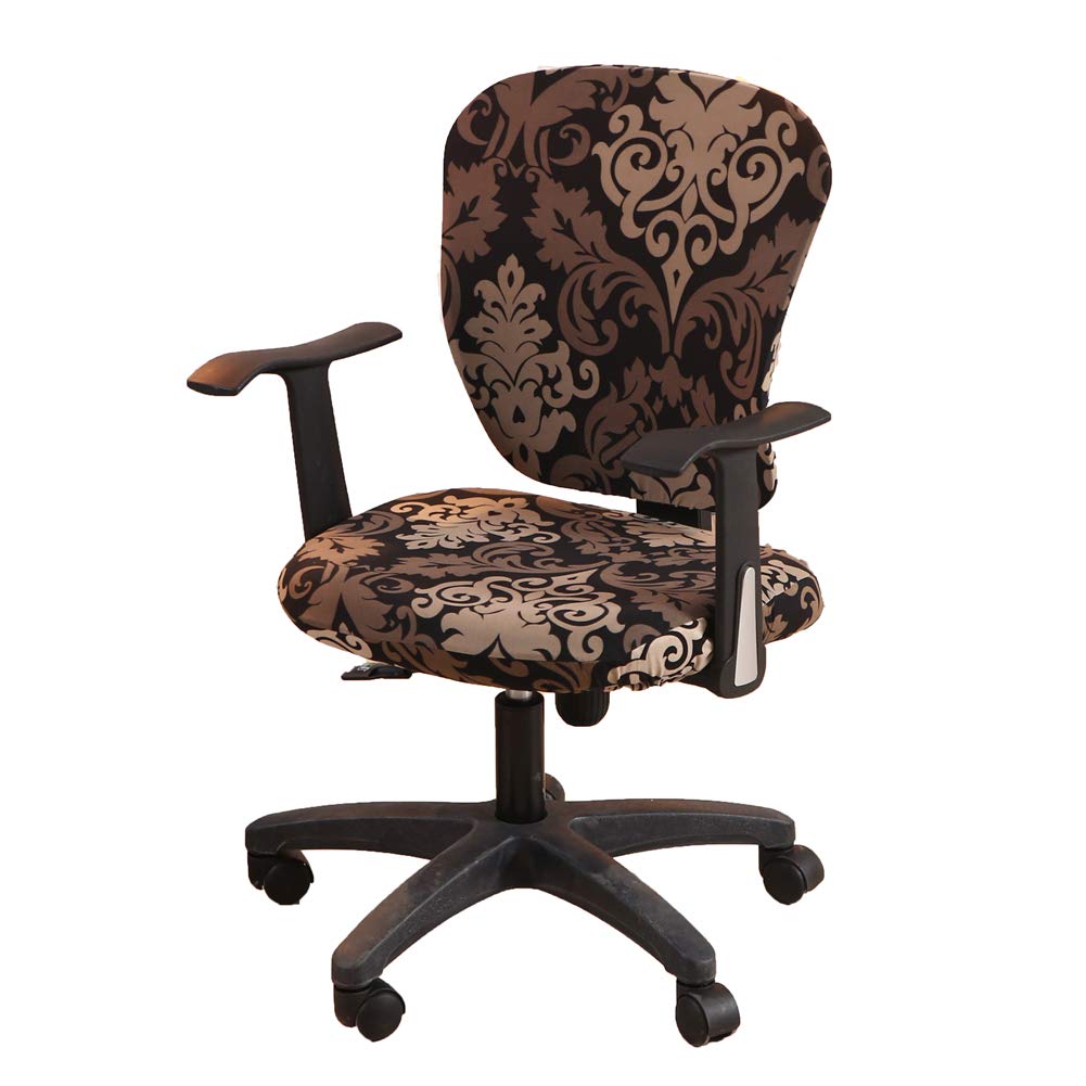 wonderfulwu Stretch Chair Covers Spandex Office Computer Chair Cover Removable Washable Rotate Swivel Chair Protective Covers
