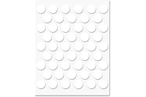 UNMAR White Self-Adhesive Screw Hole Stickers - 50 pcs. 0.55 inch / 14 mm Peel Stick Dust Proof Tape, Water Resistance PVC Caps for Wood Cabinets, Furniture, Drawer, Wardrobe, Kitchen, Table