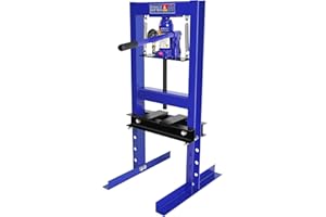 CUISINSMART 6 Ton Hydraulic Shop Press, H-Frame Garage Floor Adjustable Shop Press with Stamping Plates & Pressure Gauge to Bend, Straighten, Or Press Parts, Install Bearings and U-Joints