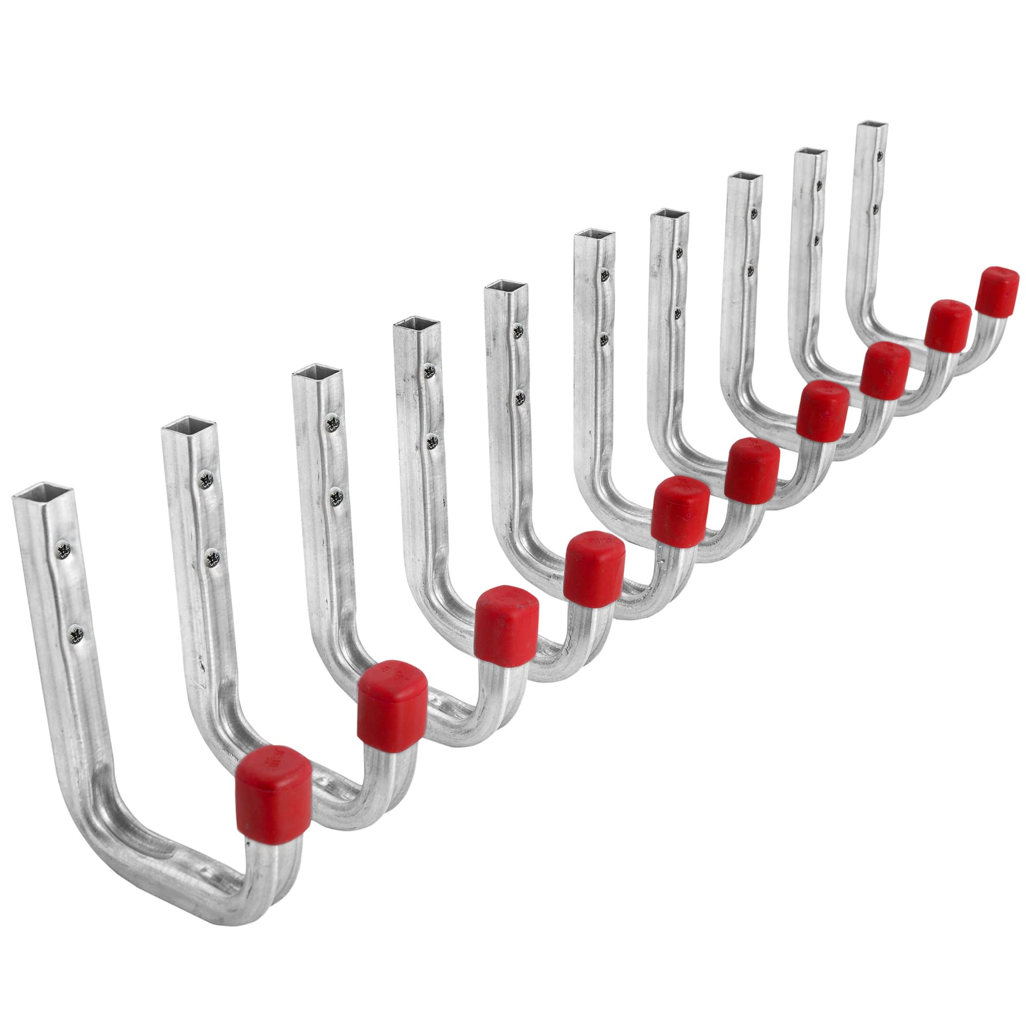 GEDOTEC Heavy Duty Wall Hooks | Galvanised Steel Hanging Utility Hooks | Organise Space at Home, Shop, Garden, Garage | Weather-Proof | 80 kg Load Bearing Capacity | 120 x 80 mm | Pack of 10