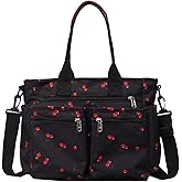 Cherry Tote Bag for Women, Everyday Work Tote,Large CanvasTote Purse with Multiple Pockets for Travel Daily Use