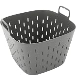 Vego FlexTrug Tub for Indoor, Outdoor Gardening Strainer Basket for Harvest, Rinse and Garden Use- 8 Gallon, Fog Gray