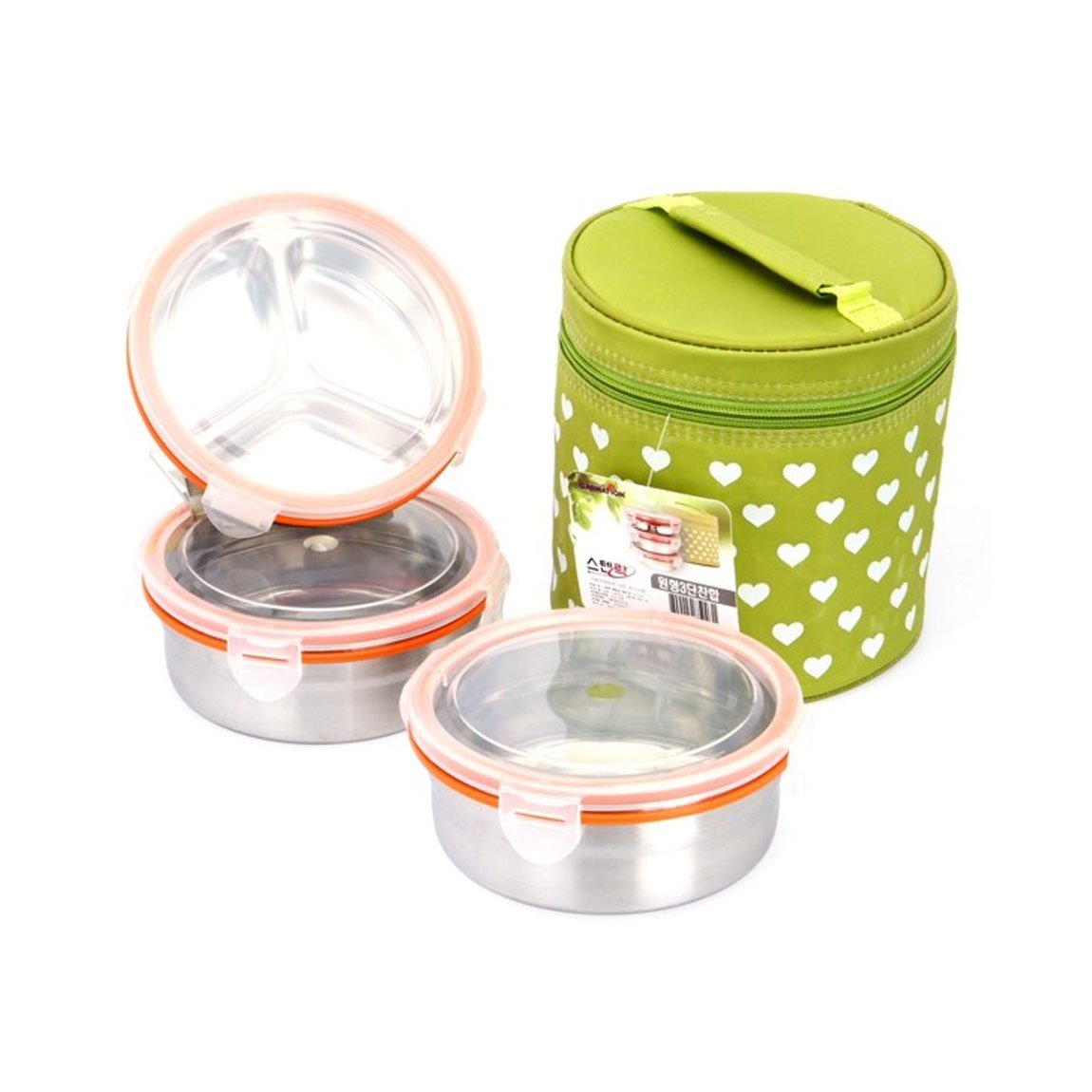 StenLock Circular three tier stainless steel lunch box C4-183