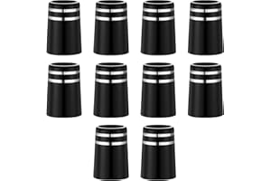 Alrhso 10 Pcs .370 Golf Iron Ferrules with Double Silver Ring Black Golf Ferrule for Taper Tip ID:0.370", OD:0.540", Length:0.750"