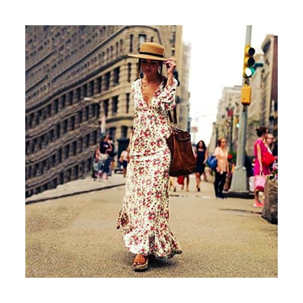 Feite-Fashion-Women-Retro-Print-Floral-V-Neck-Long-Sleeve-Evening-Party-Dress
