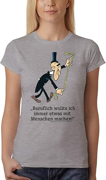 Clothinx Lucky Luke Totengraber Beruflich Wollte Ich Immer Was Mit Menschen Machen Damen T Shirt Unisex Grau Gr Xxl Amazon De Bekleidung