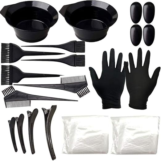 Amazon Com Hair Dye Kit Coloring Kit Hair Kit For Cosmetology Hair Dye Coloring Kit Hair Dye Tools With Hair Tinting Bowl Dye Brush Ear Cover Gloves For Diy Salon Hair Coloring Bleaching Home