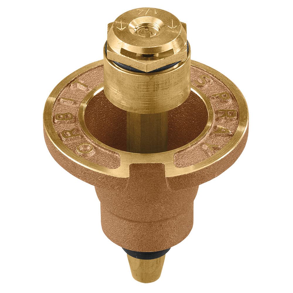 Photo 1 of 10-Pack Orbit 54072 Brass Pop-Up Flush Head Sprinkler with Quarter Pattern Spray Nozzle