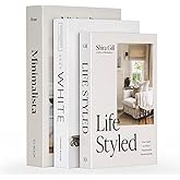 Bahhatii Decorative Fake Books with Hidden Storage, Faux Book Boxes for Coffee Table Home Decor, Set of 3, Ivory