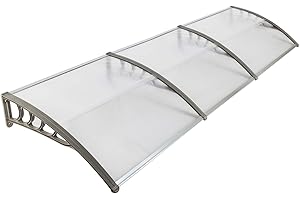 FLANDRE Patio Door Window Awning Canopy, Polycarbonate Cover Front Door Outdoor Patio Awning Canopy UV Rain Snow Protection Hollow Sheet