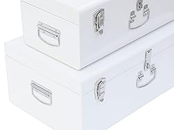 Vixdonos Decorative Large Metal Box Storage Trunk