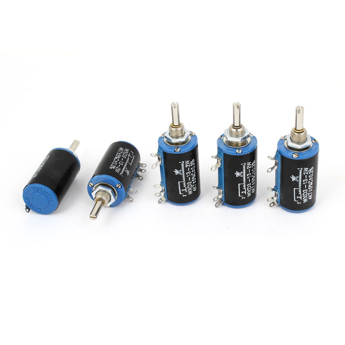 sourcingmap WXD3-13 4.7K ohm 2W 4 Pin Terminals Wire Wound Potentiometer 5 Pcs
