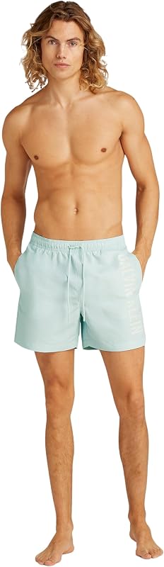 Fato de banho masculino com cordão médio e cintura ajustável, cinzento (Moonlight Jade), 6XL