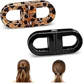 Magnetic Hair Clip Set for Women, Strong Hold Prevents Slipping, No-Crease Design for Daily Styling, Suitable for All Hair Types (Leopard Print & Black)