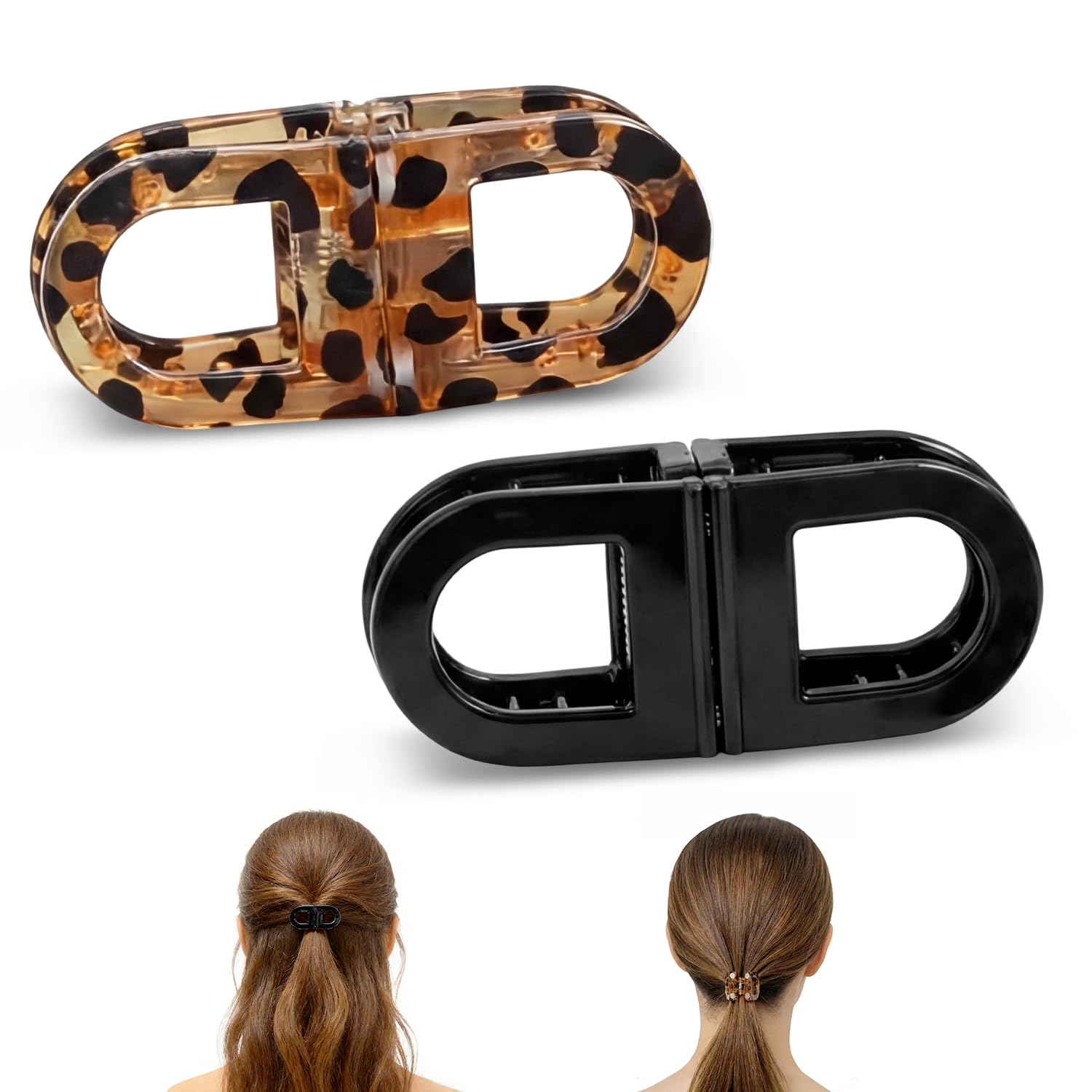 Photo 1 of "2-Pack Smart Magnetic Hair Clips for women - Strong Hold Magnetic Claw Clips for Hair, Lightweight and Fashional Hairclips for Easy Everyday Hairstyes, Suitable for Daily, Work & Special Occasions"