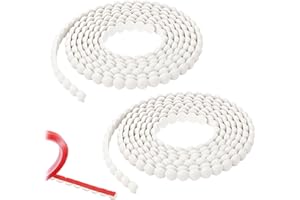 2 Pieces 118" x 0.39" PVC Flexible Molding Trim, Bendable Adhesive Molding with a Roll of Adhesive Tape, White 3D Half-Pearl 