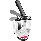 Full Face Snorkel Mask for Kids with 180° Panoramic View, Snorkeling Set Featuring Anti-Leak and Anti-Fog Foldable Dry Top Design for Safe Underwater Adventures Snorkeling Gear for Kids